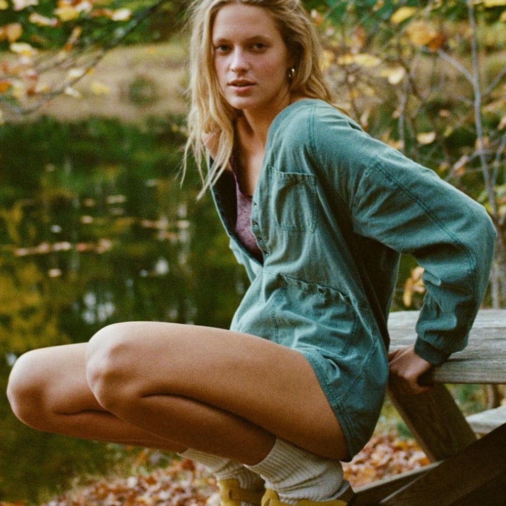 UO Out From Under Rikki Romper Green NWT Sz Small